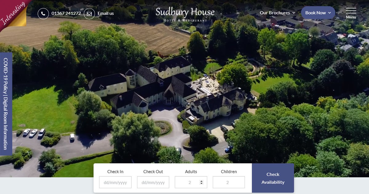 Brand New Website Launched for Oxfordshire Hotel, Sudbury House